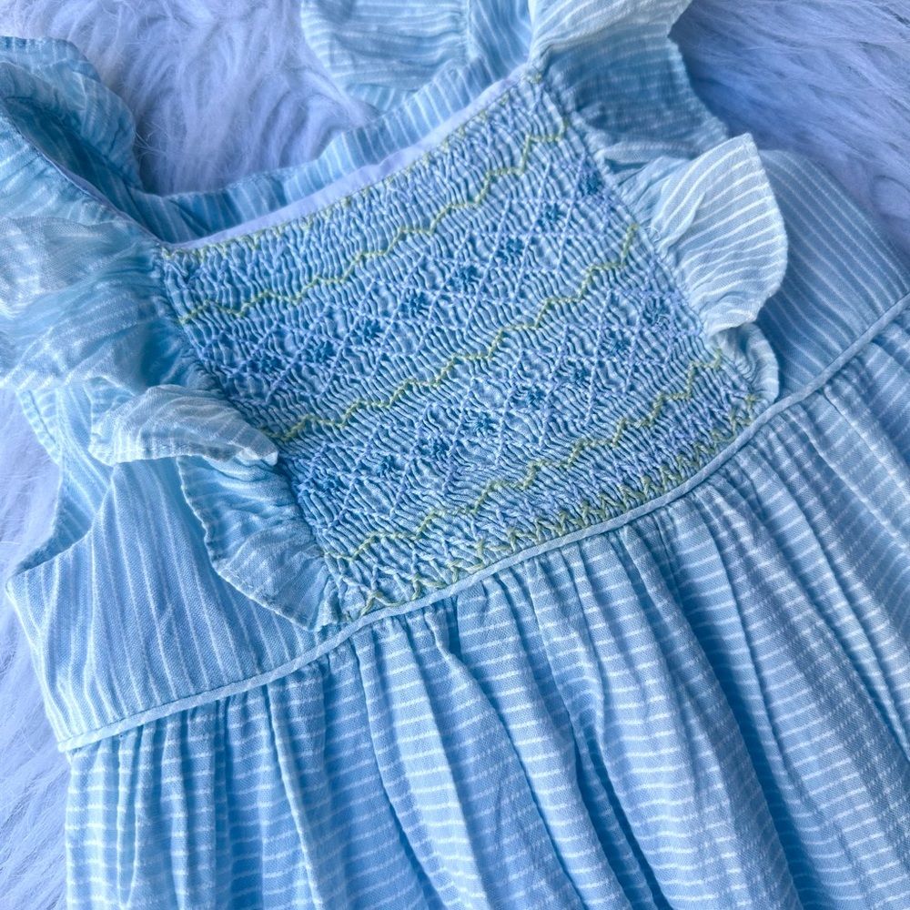 Edgehill Collection Light Blue Ruffled Kids Dress - Picture 2 of 4